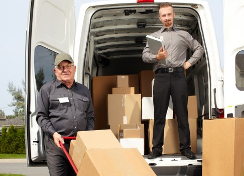 Moving truck and boxes prepared for a Waterloo relocation