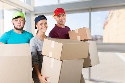 Moving team protecting furniture during a Waterloo van relocation