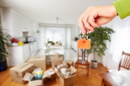 Household items being loaded during a Waterloo moving service