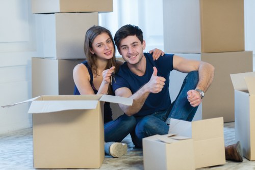 Packing boxes and furniture for a Waterloo relocation