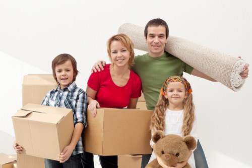 Professional man and van team completing a safe household move