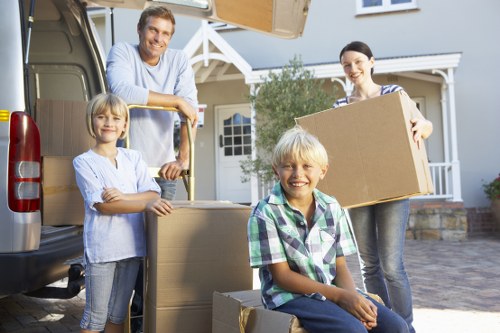 Professional Waterloo removal van loading furniture carefully