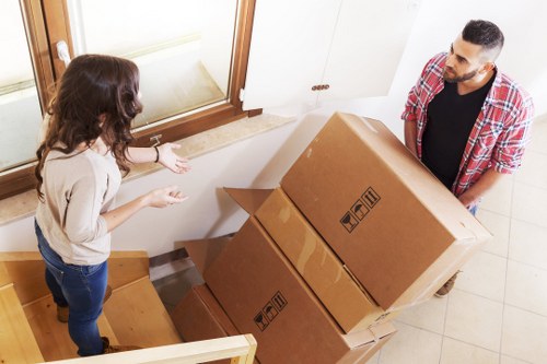 Packing boxes and furniture for a man and van job in Waterloo