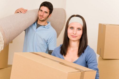 Packed boxes and labels ready for a Waterloo flat relocation